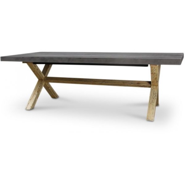 Otho Esstisch aus Holz mit Betonplatte 180 x 90 cm