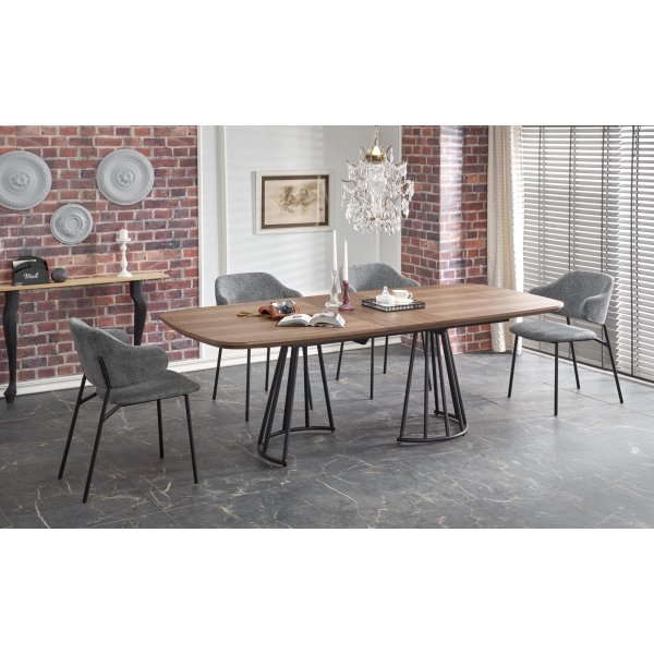 Everton Esstisch 180-200 x 100 cm - Walnuss/Schwarz