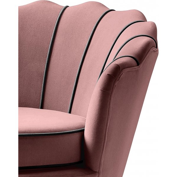 Duran-Sessel aus rosa Samt Duran-Sessel aus rosa Samt