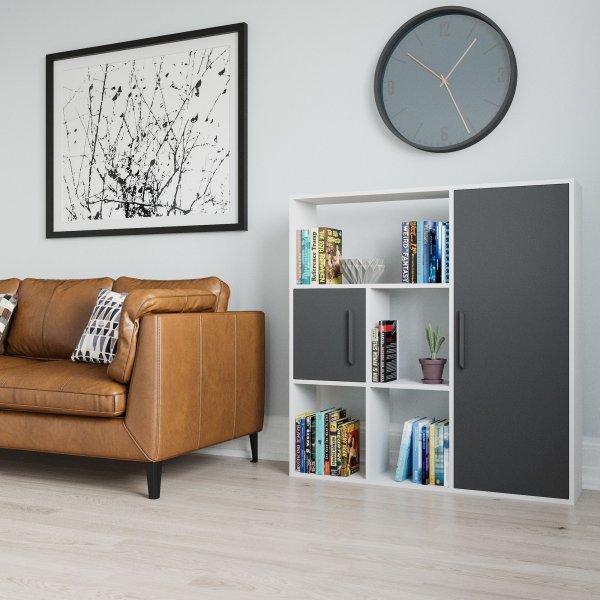 Ridge B�cherregal - Wei�/Anthrazit