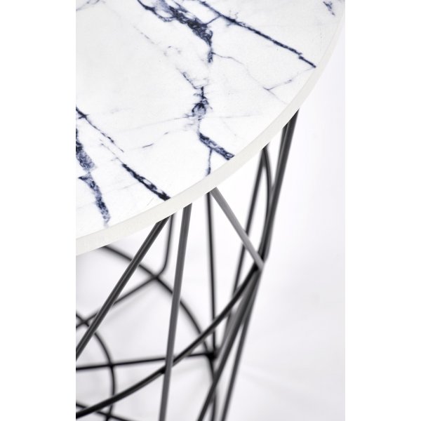 Harissa Couchtisch Ø42 cm - Weißer Marmor/Schwarz Harissa Couchtisch Ø42 cm - Weißer Marmor/Schwarz