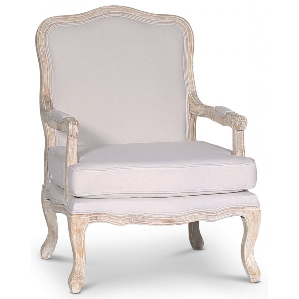 Sessel Cholet - Antik-Finish / Leinen