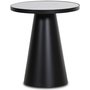 Zero Beistelltisch rund 50 cm - schwarz / weier Marmor