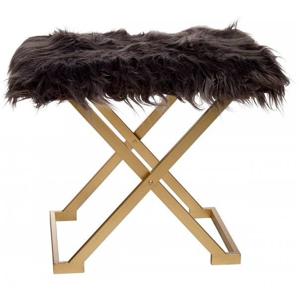 Hocker New York 60 cm - Gold / Grau