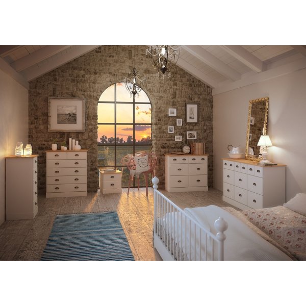 Nola Nachttisch - Weiß/Beige Nola Nachttisch - Weiß/Beige