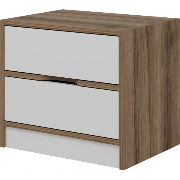 Nachttisch Elina - Walnuss/Weiß Nachttisch Elina - Walnuss/Weiß