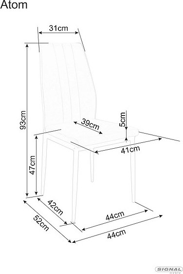 Atom Esszimmerstuhl - Beige Samt