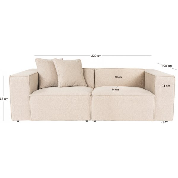 Lora 2-Sitzer-Sofa - Pfirsich Lora 2-Sitzer-Sofa - Pfirsich