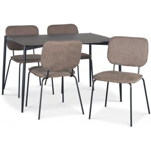 Lokrume Essgruppe 120 cm Tisch aus dunklem Holz + 4 Lokrume braune Stühle Lokrume Essgruppe 120 cm Tisch aus dunklem Holz + 4 Lokrume braune Stühle