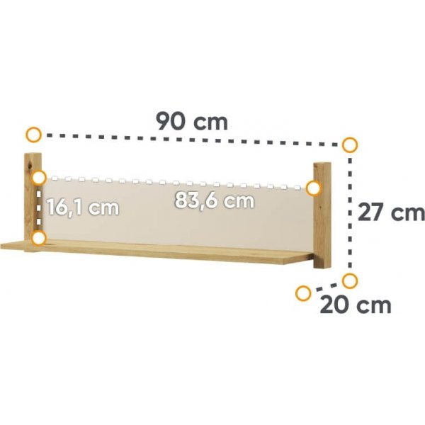 Lenny Wandregal - Artisan Eiche/Beige/Trüffel Lenny Wandregal - Artisan Eiche/Beige/Trüffel
