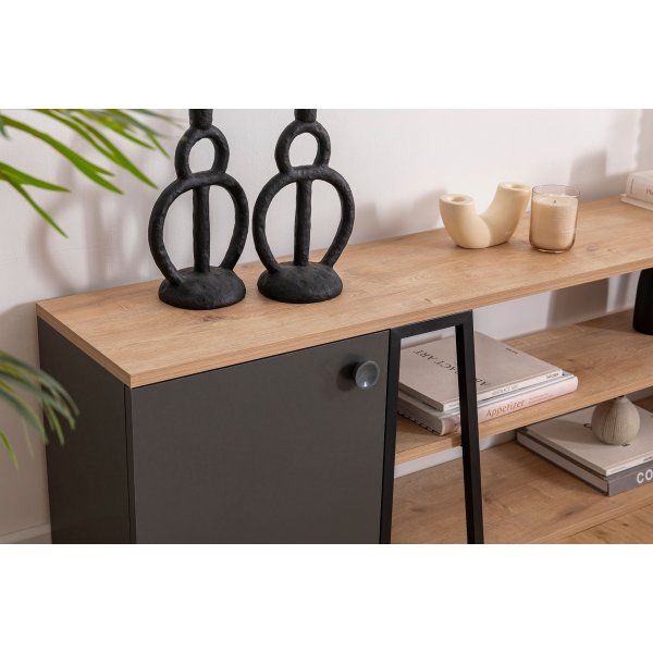 Lissa TV-Stnder 160 cm - Saphireiche/Schwarz