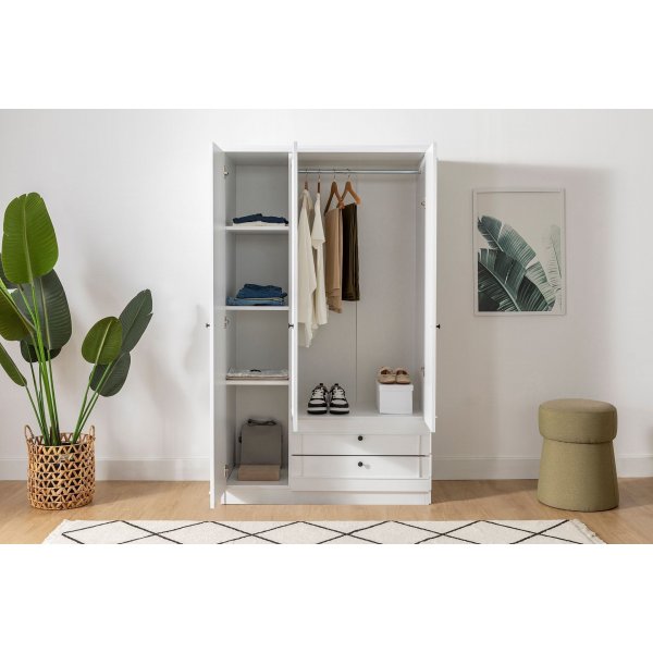 Lia Kleiderschrank 105 x 52 x 178 cm - Weiß Lia Kleiderschrank 105 x 52 x 178 cm - Weiß