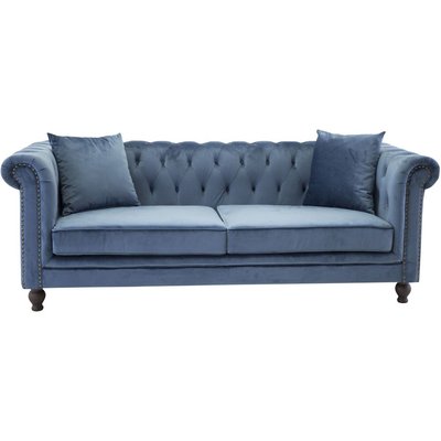 Chesterfield Churchill 3-Sitzer Sofa - Blau Samt