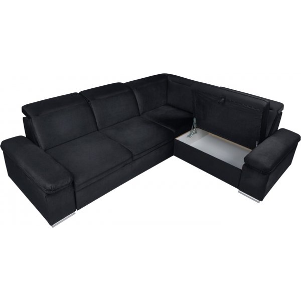 Darby Ecksofa rechts - Schwarz