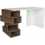 Jenga Schreibtisch 130x60 cm - Wei/Walnuss