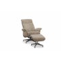 Relaxsessel mit Fuhocker aus echtem Schaffell beige/whitewash - Ulla