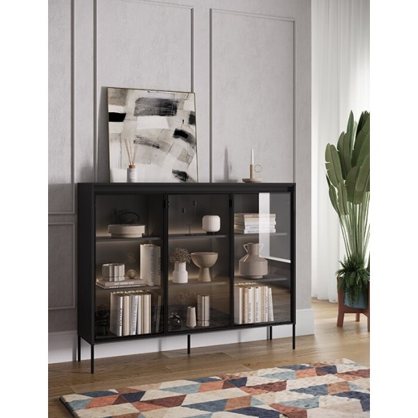 Trendvitrine H118 cm - Schwarz