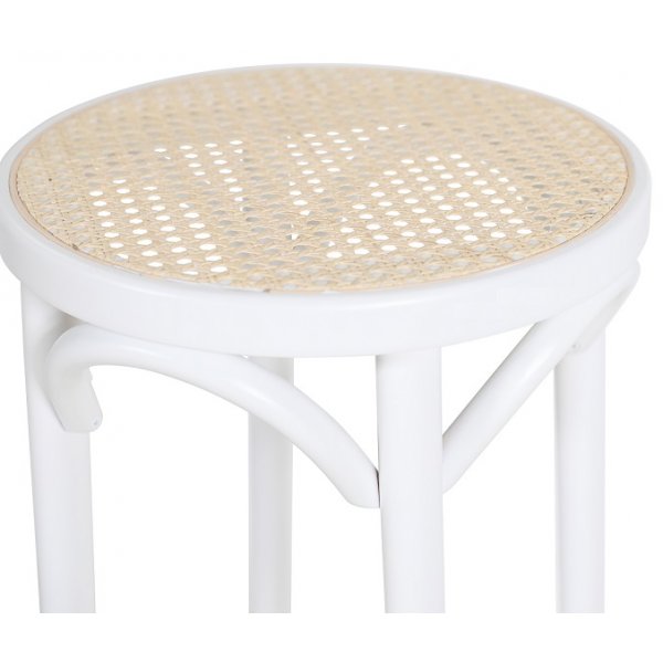 Bugholz-Barhocker No 73 Classic- Wei / Rattan
