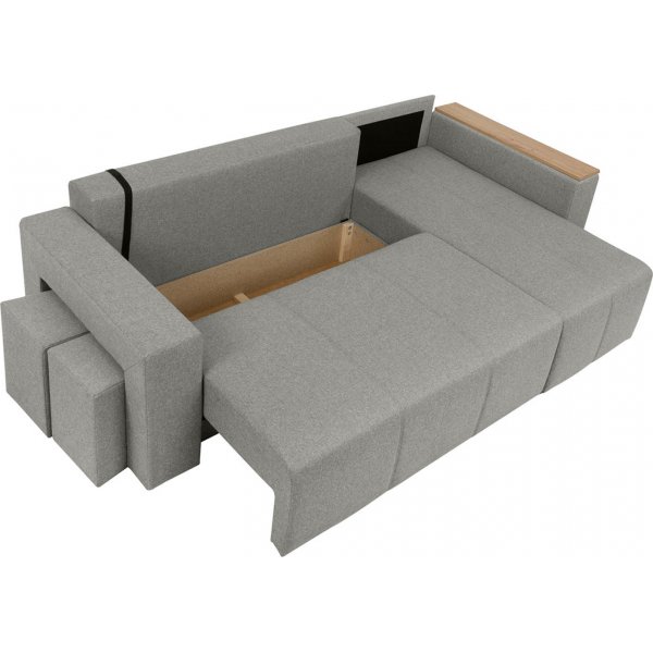 Denvo Schlafsofa mit Poufs - Grau