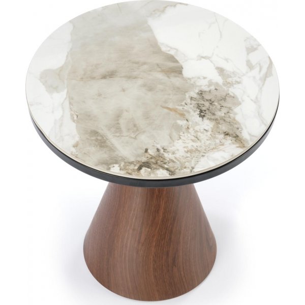 Genesis Couchtisch Ø50 cm - Weißer Marmor/Walnuss Genesis Couchtisch Ø50 cm - Weißer Marmor/Walnuss