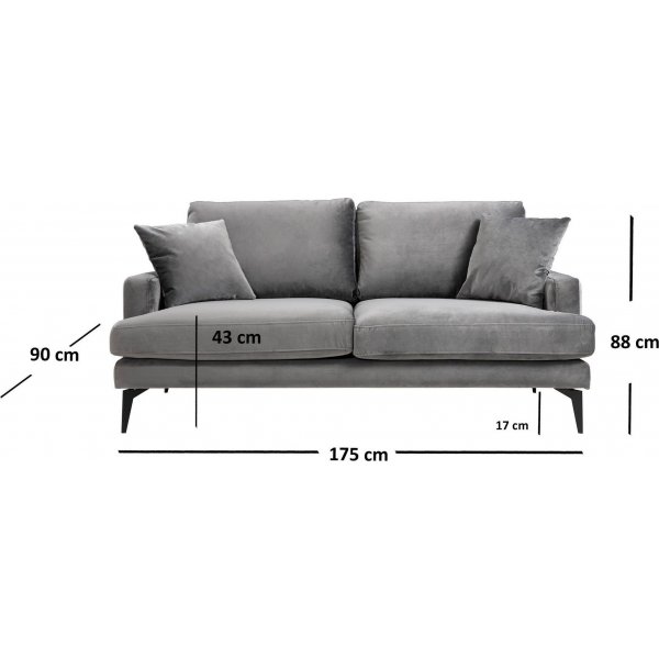 Papira 2-Sitzer-Sofa - Grau Papira 2-Sitzer-Sofa - Grau