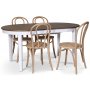 Lebensmittelgruppe Skagen; Esstisch 160/210x90 cm - Eiche wei/braun gelt mit 4 Danderyd No.18 Sthlen Whitewash