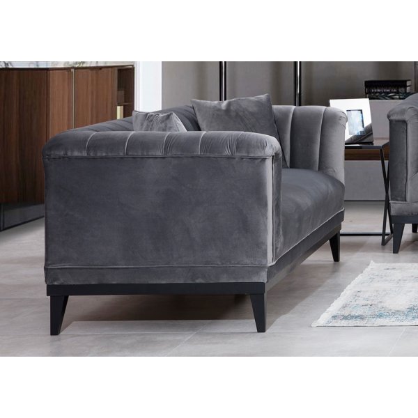Trendiges 2-Sitzer-Sofa - Dunkelgrau
