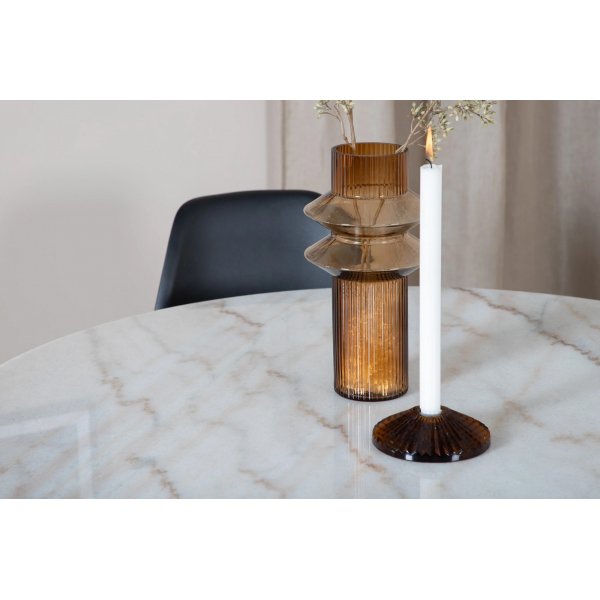 Kvarnbacken Esstisch 106 cm - Heller Marmor/Schwarz