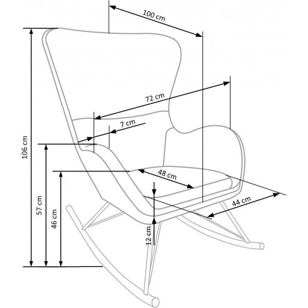 Doro Schaukelstuhl - Wei/Schwarz