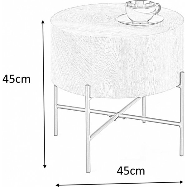 Ennis Couchtisch 45 cm - Eiche/schwarz