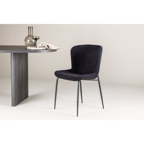 Modesto Esszimmerstuhl - Schwarzer Teddy