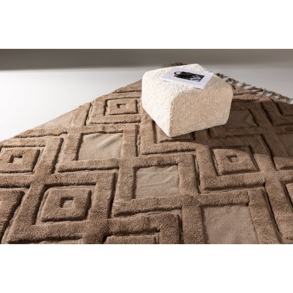 Dahlien-Wollteppich - Dunkelbraun Dahlien-Wollteppich - Dunkelbraun