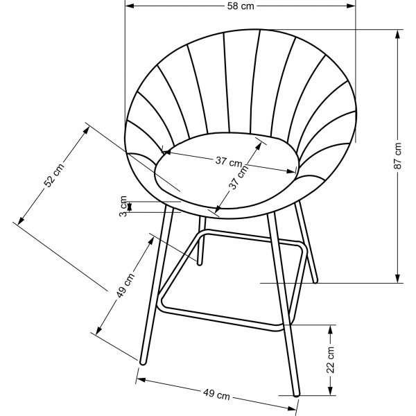 Pelican Barhocker 112 - Grau/Gold Pelican Barhocker 112 - Grau/Gold