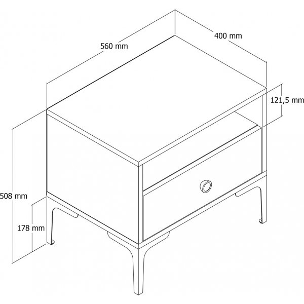 Lisbon Nachttisch - Nussbaum/schwarz Lisbon Nachttisch - Nussbaum/schwarz