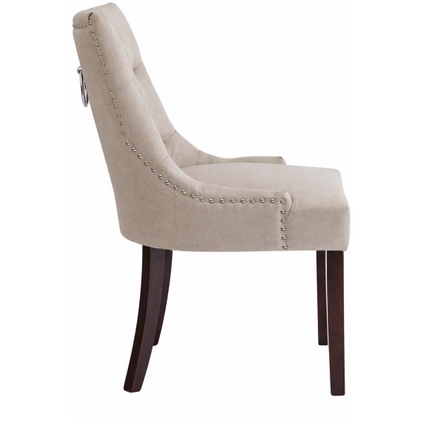 Tuva New Port Stuhl mit Griff - Beige Leinen + M�belf��e