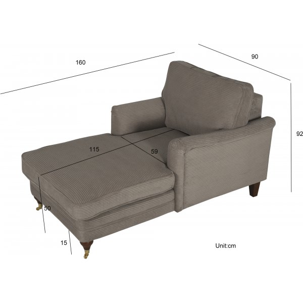 Sofasessel Howard dunkelbeiger Cord