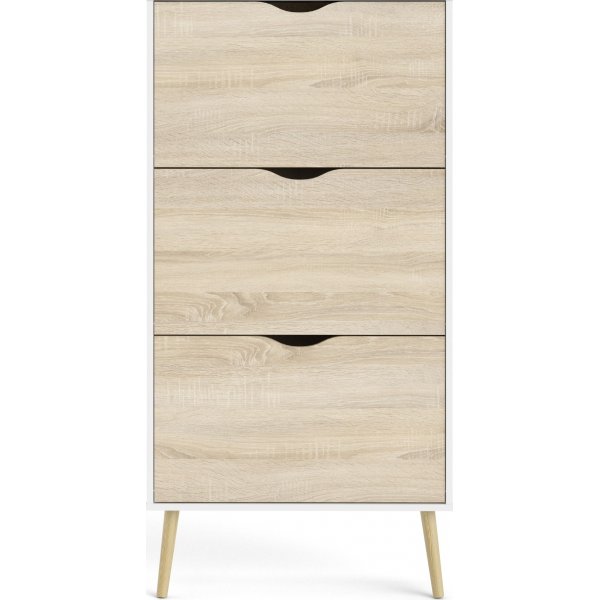 Schuhschrank Oslo - Weiß/Eiche Schuhschrank Oslo - Weiß/Eiche