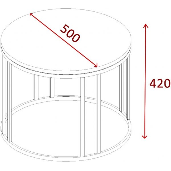 Selin Couchtisch 50 cm - Kiefer