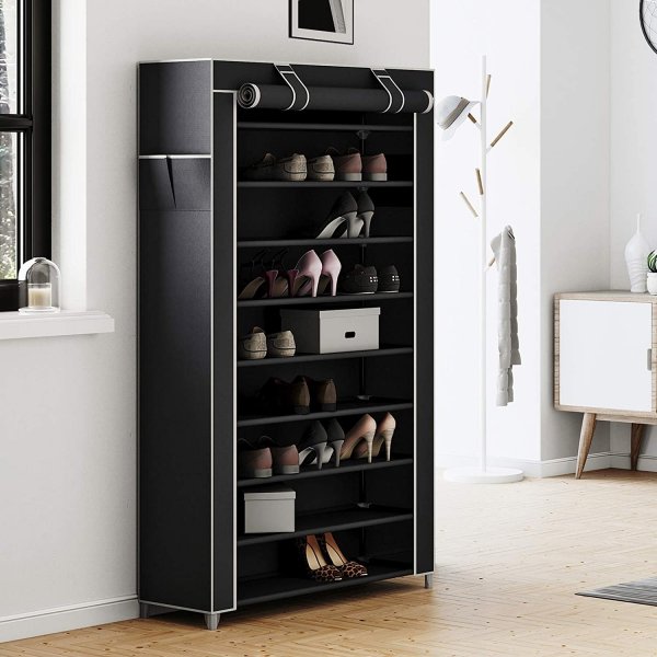 Kaspian Schuhregal 88 cm - Schwarz