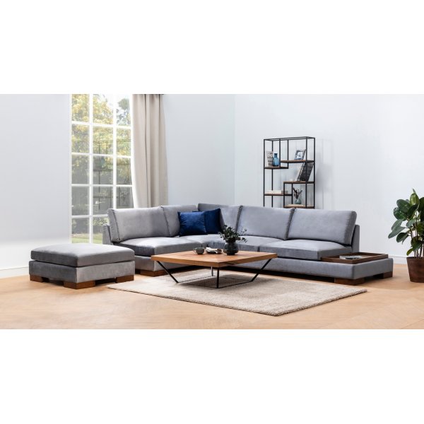 Ecksofa Tulip - Dunkelgrau