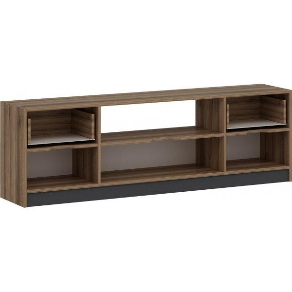Elina Medienbank - Walnuss/Anthrazit