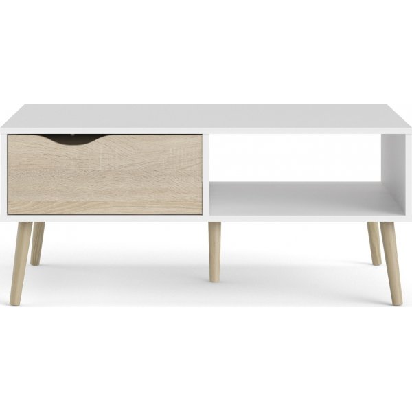 Oslo Couchtisch 99 x 39 cm - Wei/Eiche