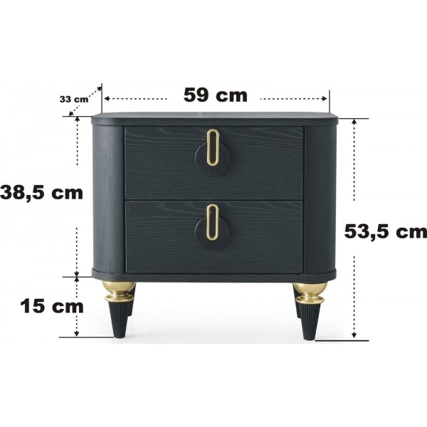 Kniglicher Nachttisch - Schwarz