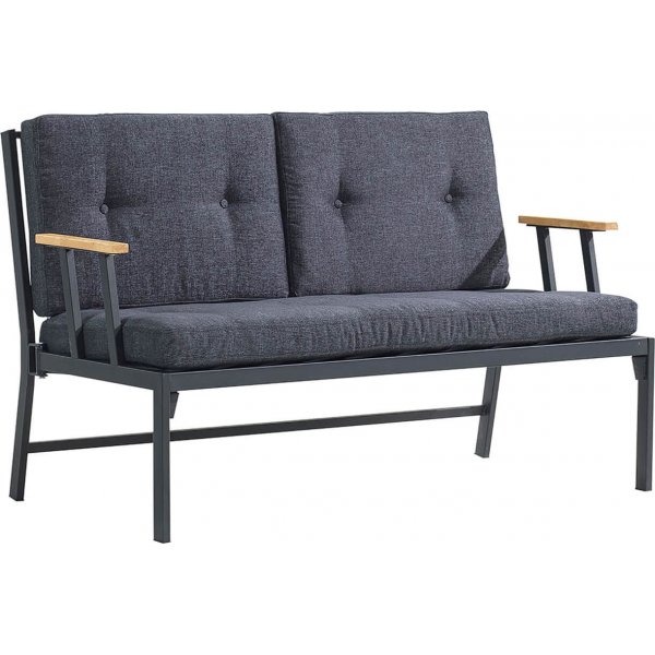Lotus 2-Sitzer Outdoor-Sofa - Schwarz/Anthrazit