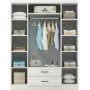 Henna-Kleiderschrank 140 x 50 x 182 cm - Wei