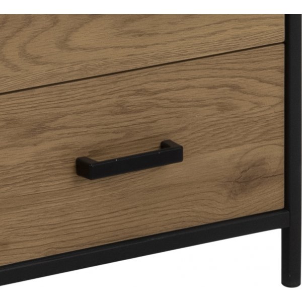 Seaford B�cherregal 42x185 cm - Schwarz/Eiche