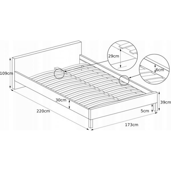 Earnest Doppelbett mit Stauraum - grau (Stoff)