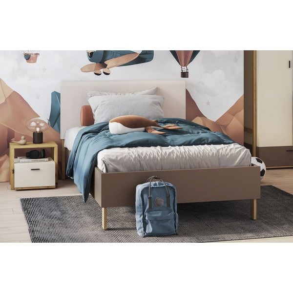 Lenny Bettgestell 120 x 200 cm - Artisan Eiche/Beige/Trüffel Lenny Bettgestell 120 x 200 cm - Artisan Eiche/Beige/Trüffel