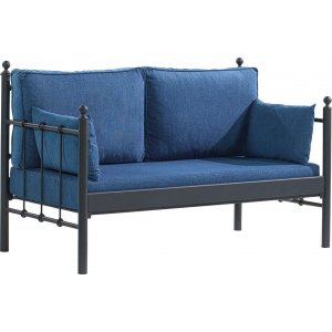 Lalas 2-Sitzer Outdoor-Sofa - Schwarz/Blau + Fleckentferner fr Mbel
