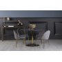 Plaza Essgruppe, Marmortisch mit 4 Plaza Samtsthlen - Grau / Messing